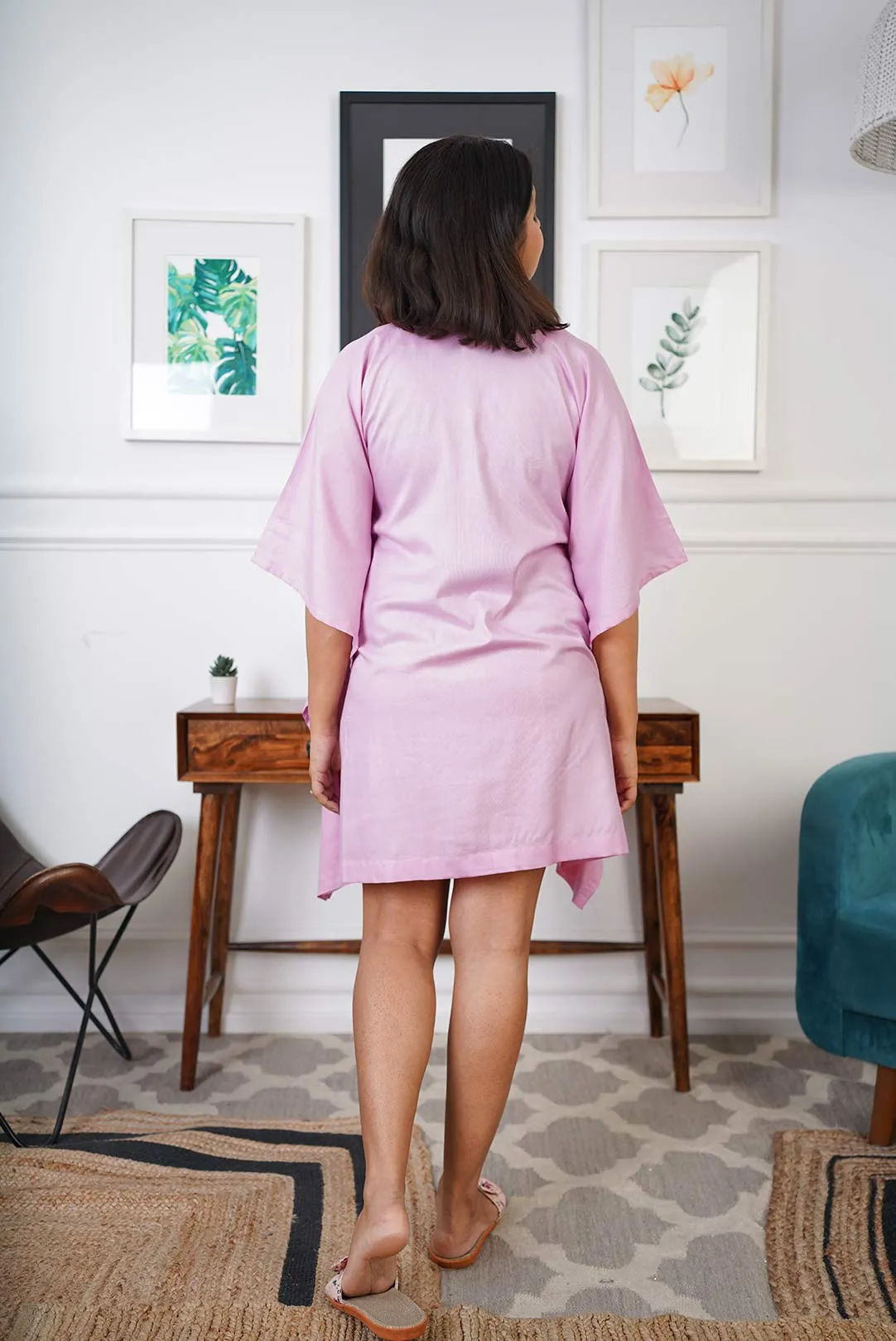 BabyPink Rayon Kaftan - Selective