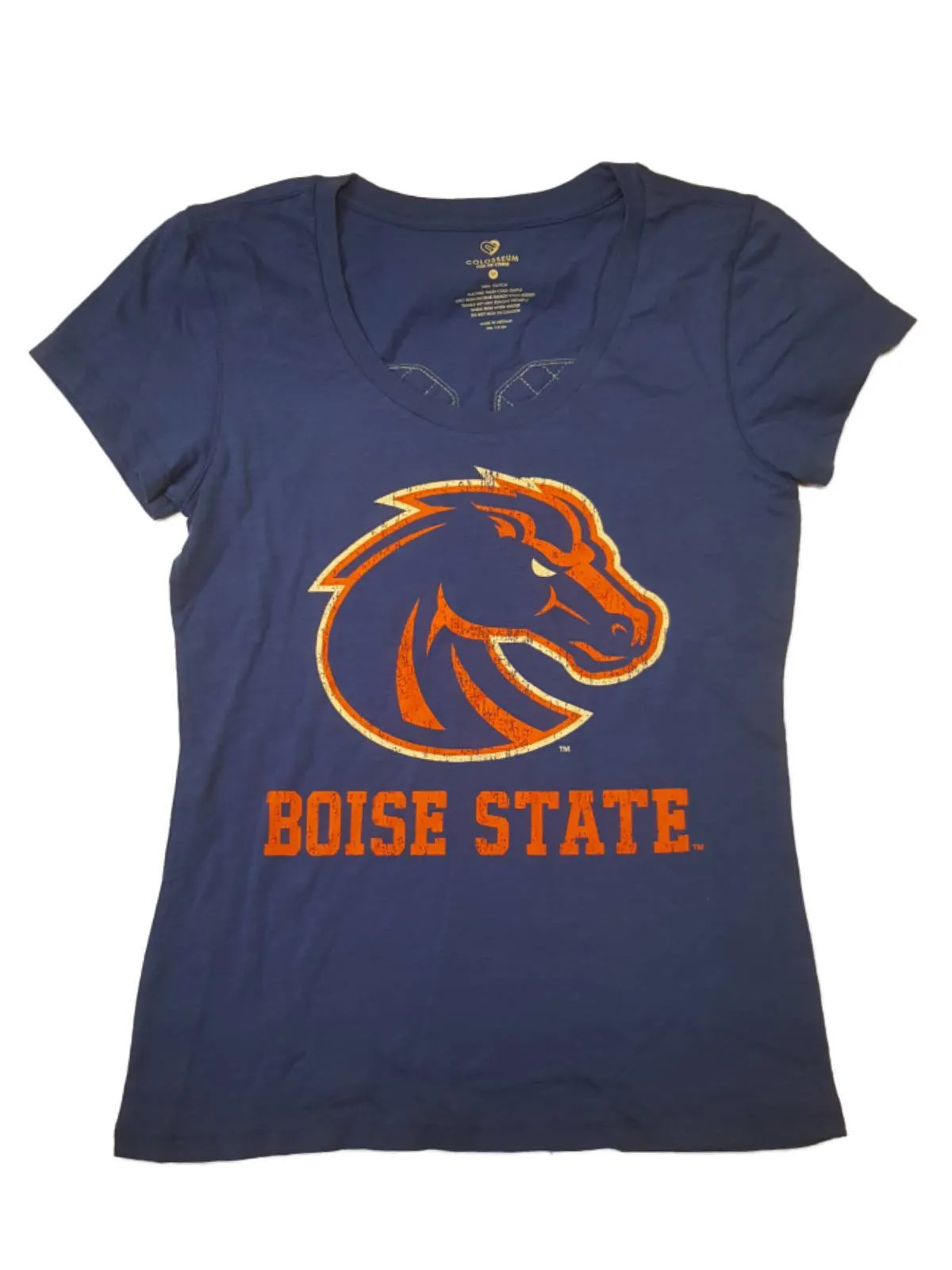 Boise State Broncos Colosseum WOMEN'S Blue #32 Short Sleeve Crew T-Shirt (M)