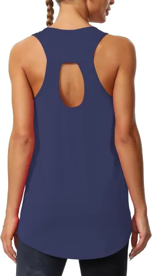 Cakulo Womens Workout Athletic Tank Tops Loose Gym Yoga Racerback Sleeveless Running Sports Shirts Tops