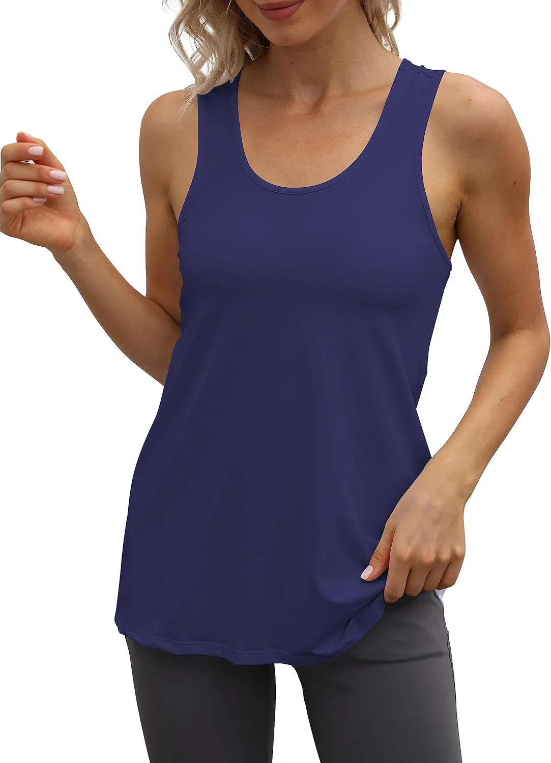 Cakulo Womens Workout Athletic Tank Tops Loose Gym Yoga Racerback Sleeveless Running Sports Shirts Tops