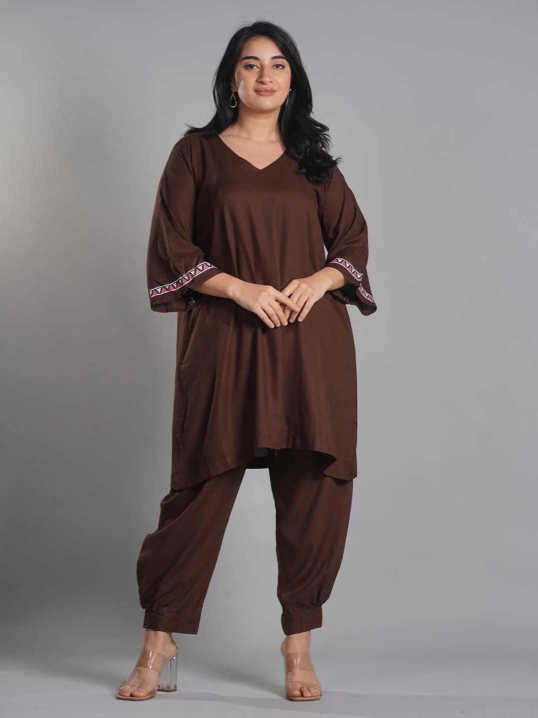 Coffee Rayon AfghaniSalwar