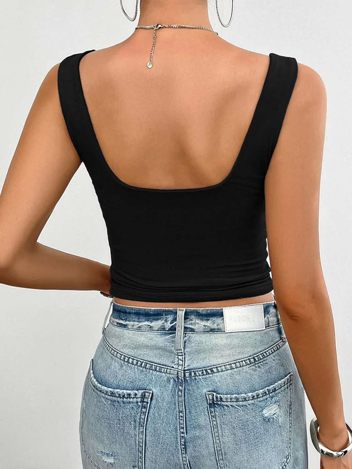 DJT Womens Sexy Backless Sleeveless Ruched Tank Tops Going Out Crop Tops Summer Y2K Girls Basic Cute Camis Clothes
