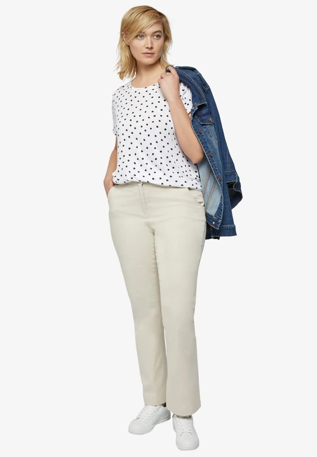 ellos Women's Plus Size Classic Stretch Chino