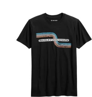Harley-Davidson Official Men's Retro Tank Stripe Slim Fit Tee, Black