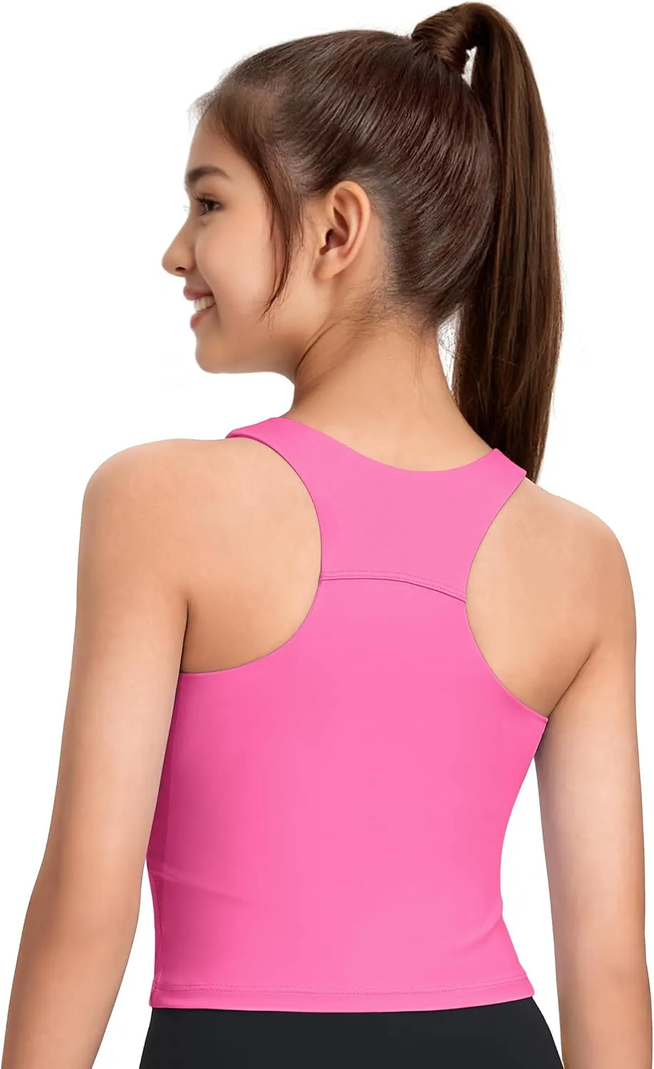 JOCMIC Girls Tank Tops Athletic Shirts Double-Lined Racerback Workout Tops High Elasticity for Gymnastics Yoga