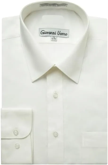 Men's Dress Shirts Regular Fit Solid Long Sleeve Formal Shirt Business Casual Button Down Shirts