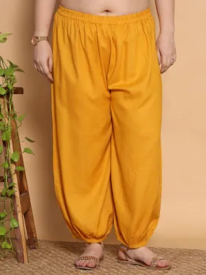 Mustard Rayon Balloon Salwar