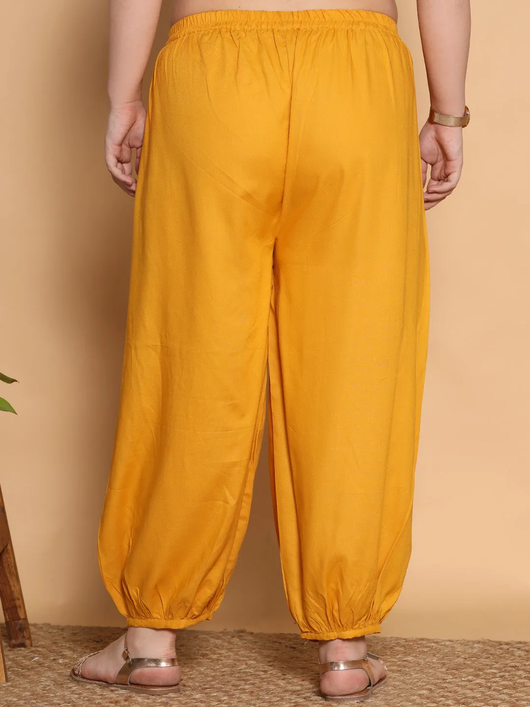 Mustard Rayon Balloon Salwar