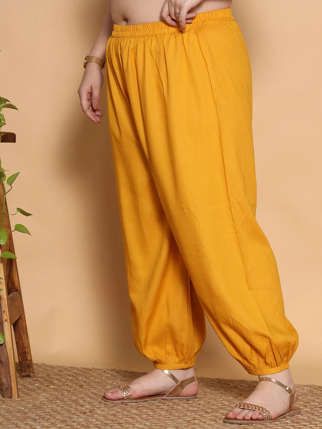 Mustard Rayon Balloon Salwar