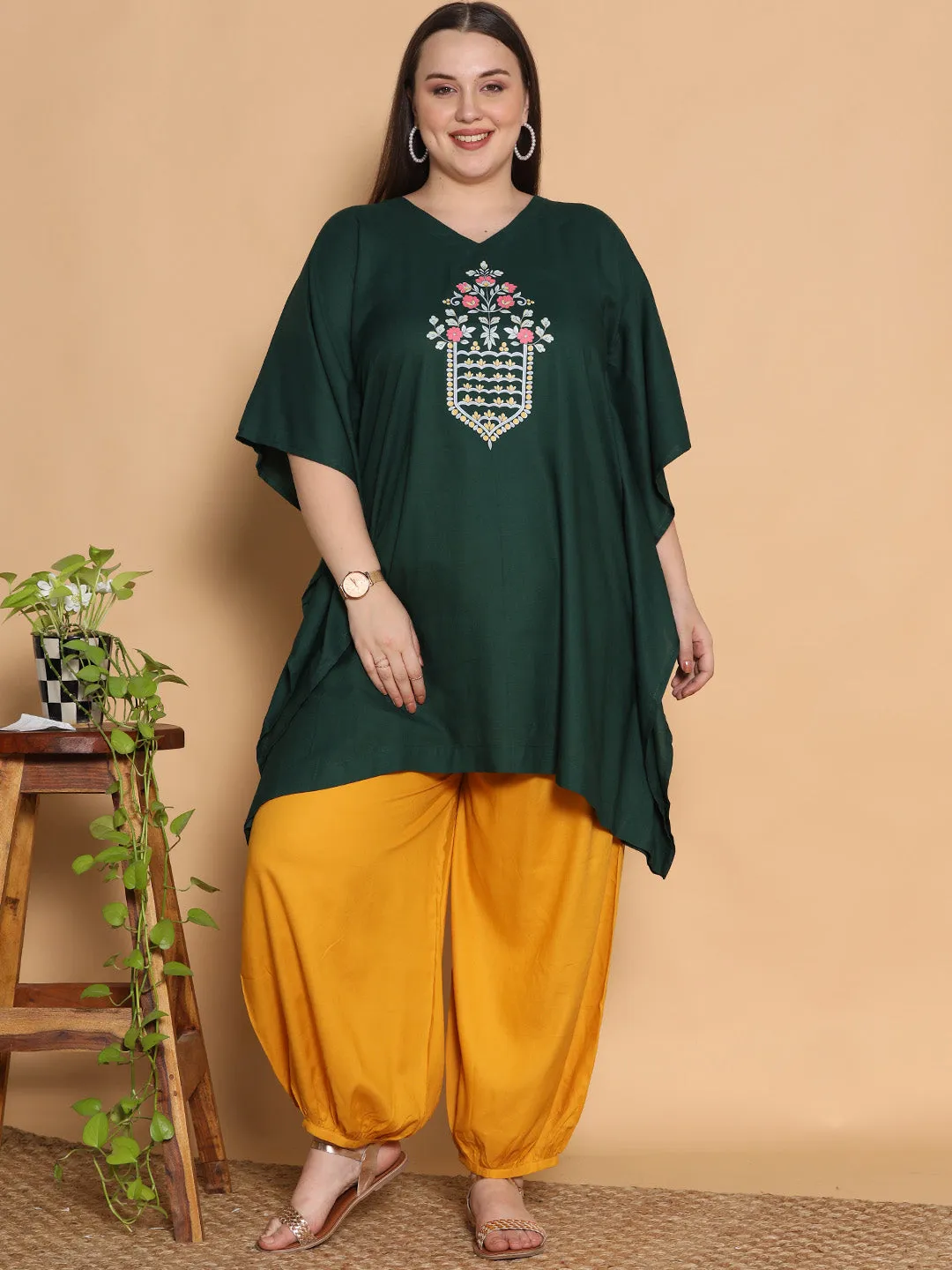 Mustard Rayon Balloon Salwar