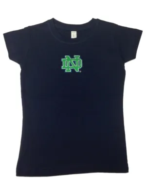 Notre Dame Fighting Irish TFA Toddler Girls Navy Long Length Cotton T-Shirt