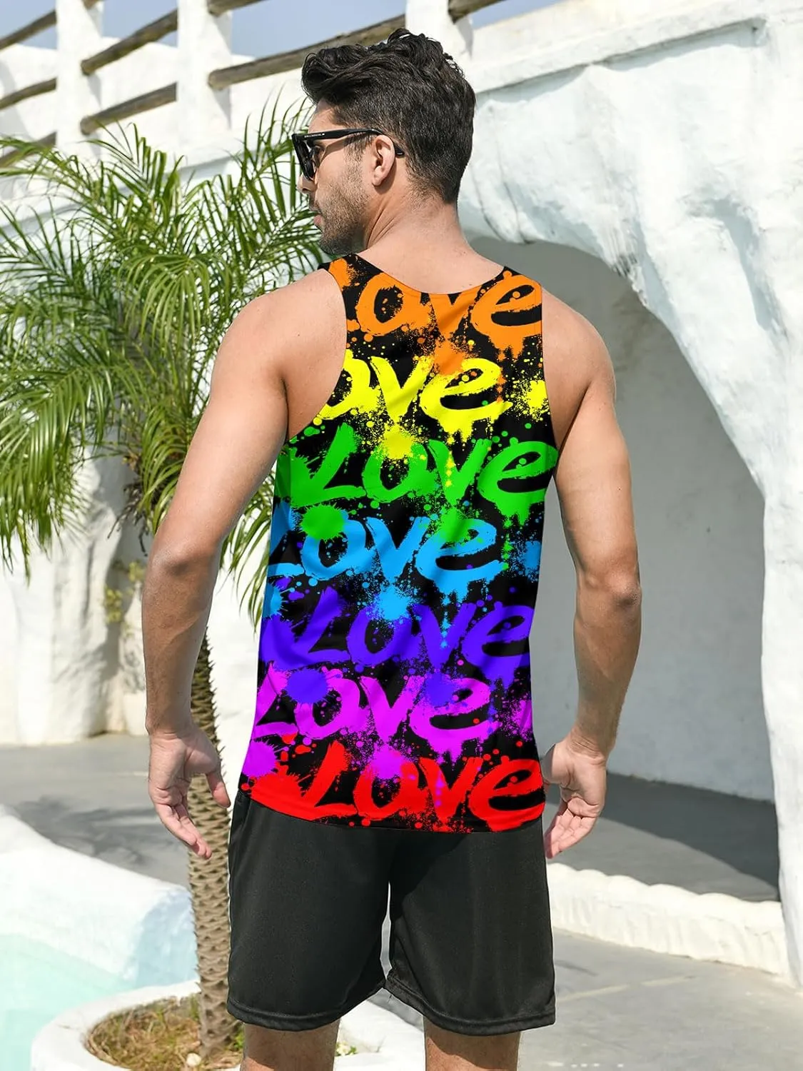 RAISEVERN Men's Tank Tops Summer Sleeveless Tee Cool Workout T-Shirts Beach Athletic Undershirts
