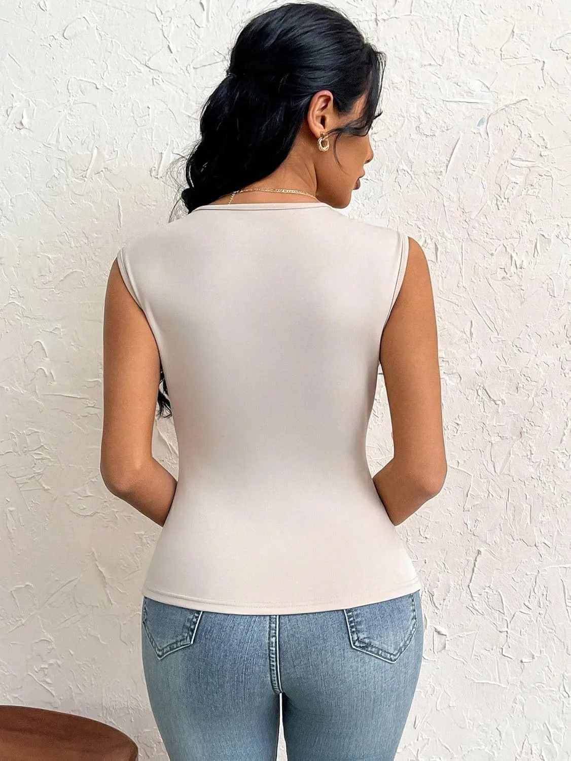 SISKIN Women's Tank Tops Sleeveless for Women 2025 Asymmetrical Sexy Cute Summer Tops Fashion Trendy