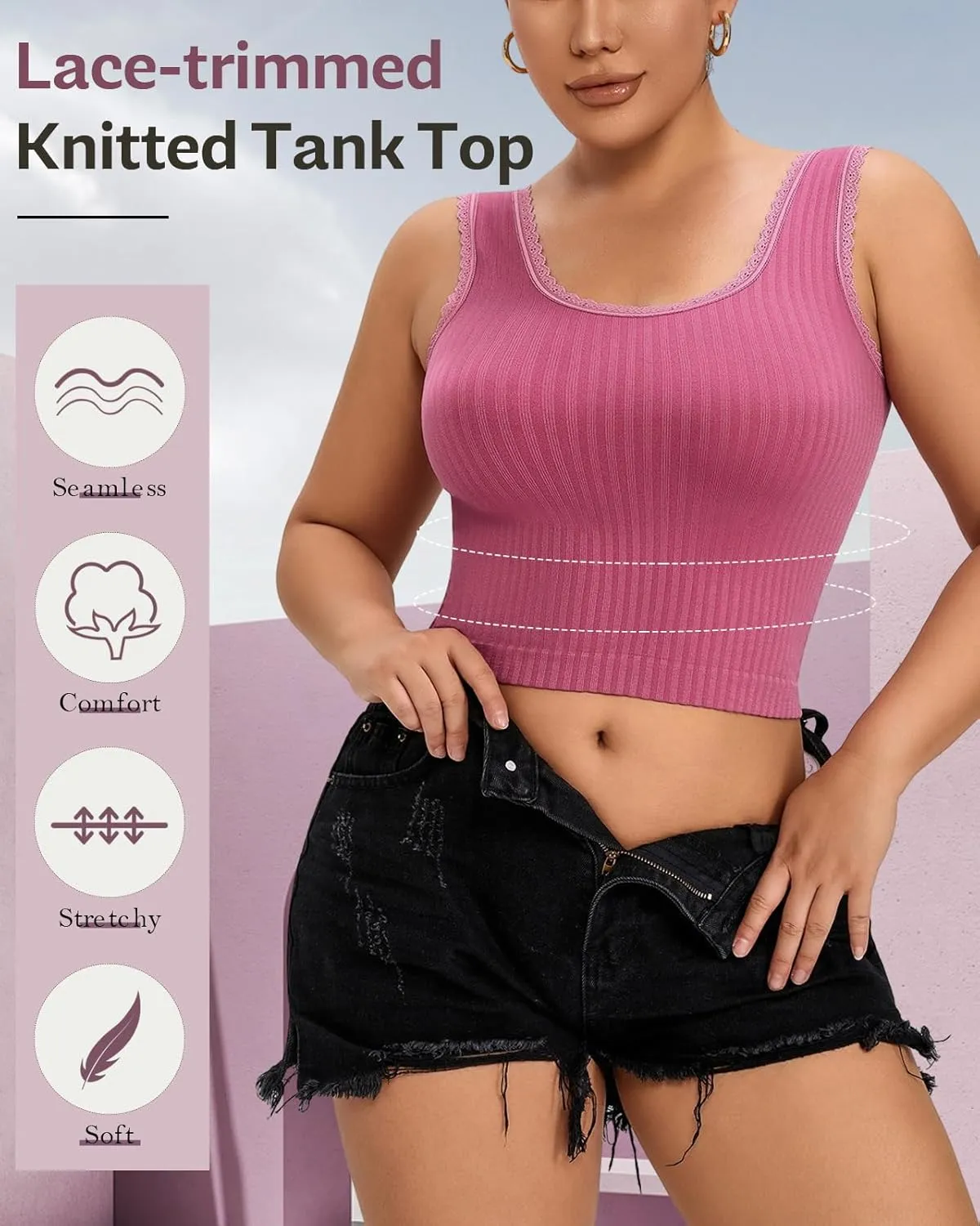 Sleeveless Mock Neck Tops for Women Turtleneck Ribbed Knit Slim Fitted Basic Casual Summer Top Shirts