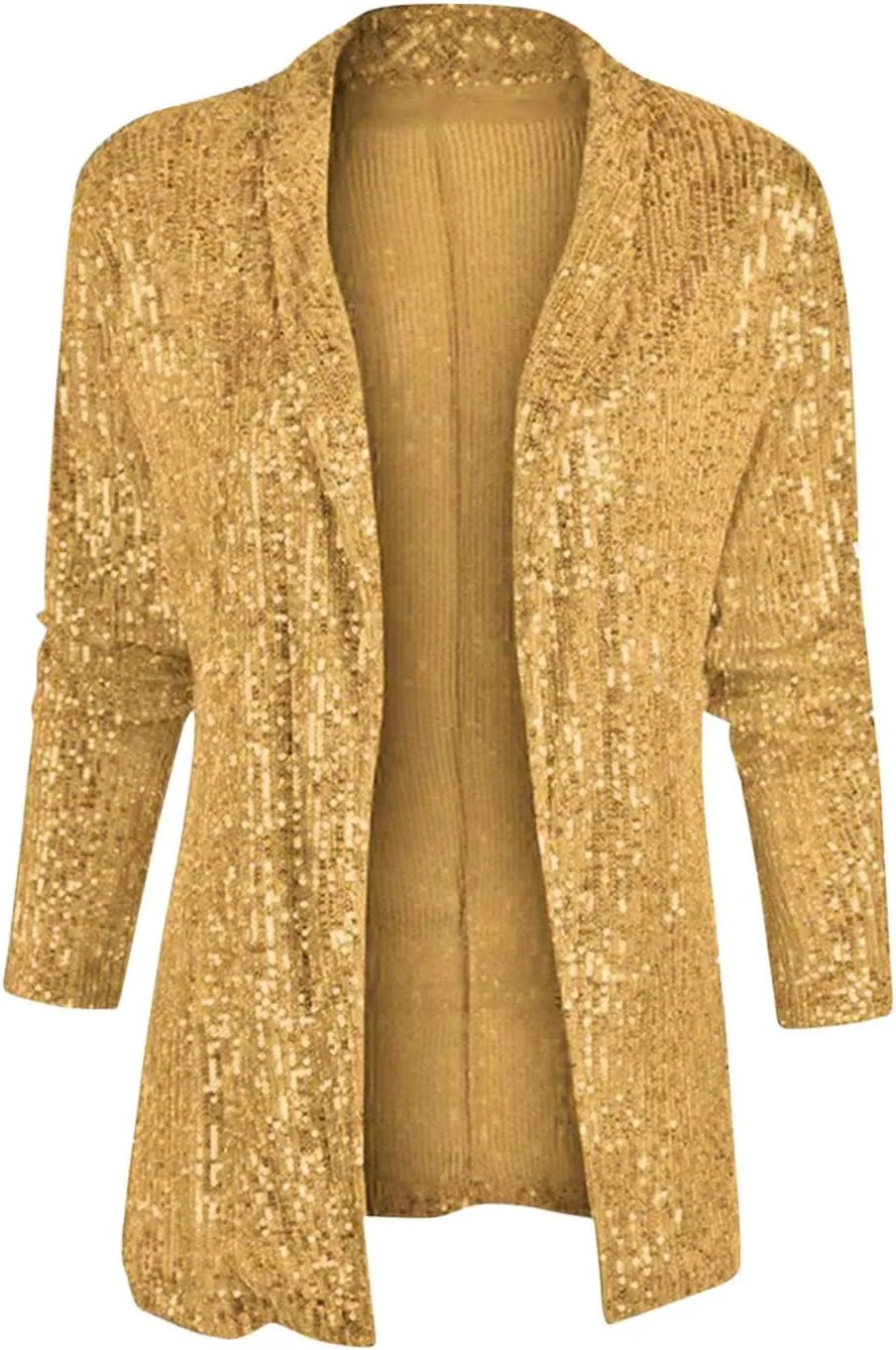 Sparkly Sequin Blazer Women Casual Long Sleeve Glitter Party Shiny Lapel Coat Lightweight Open Front Dress Suit Jacket