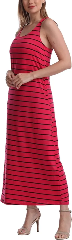 SUMONA Women Long Tank Tops Ankle Length Maxi Dress Bodycon Sleeveless Racerback
