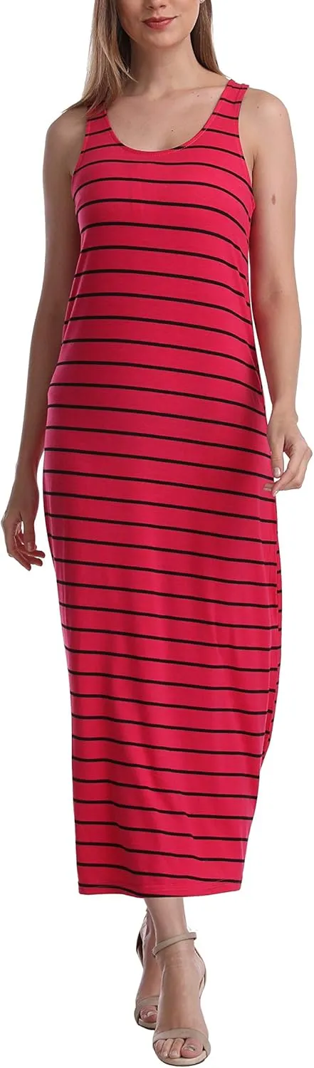 SUMONA Women Long Tank Tops Ankle Length Maxi Dress Bodycon Sleeveless Racerback