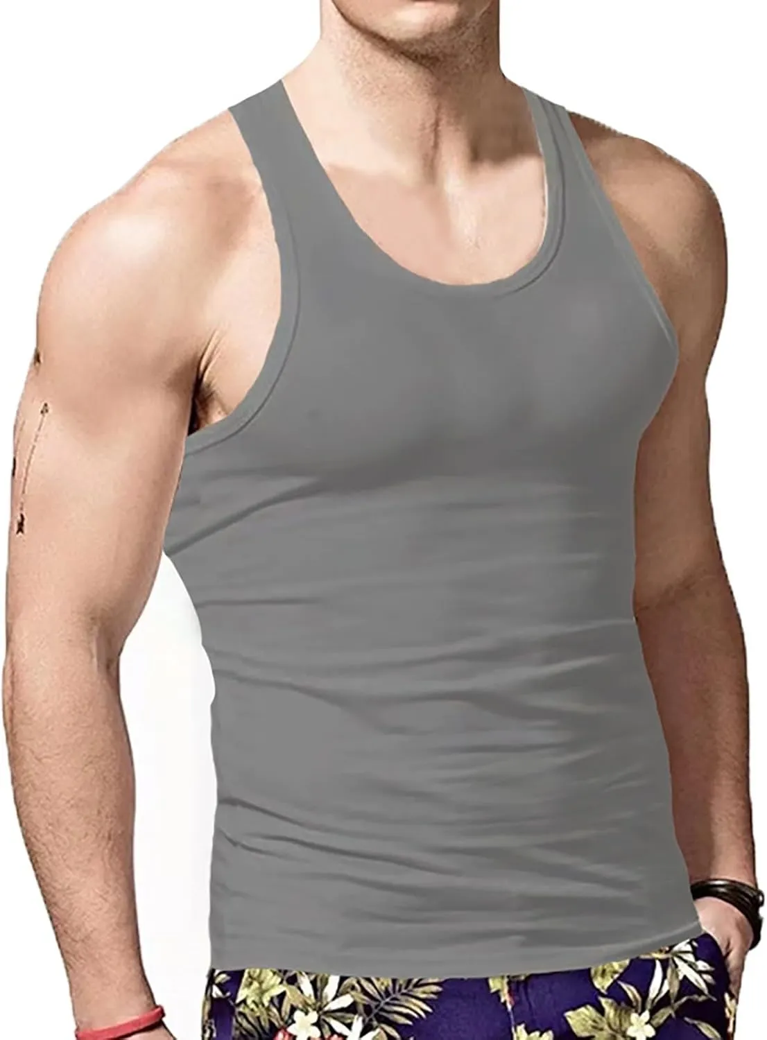 Wife Beater Mens 6 Pack Tank Top Compression Sauna Slimming Summer Black White Ribbed Stringe Knocker Undershirts