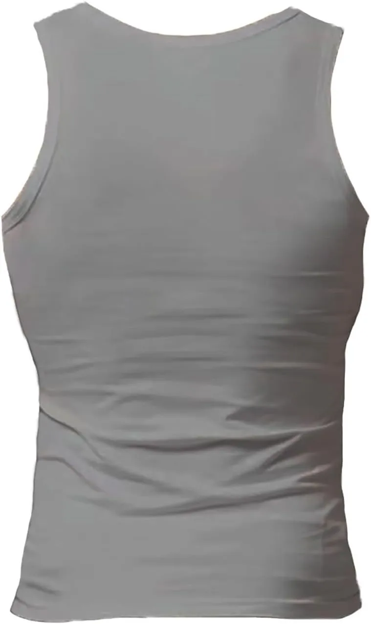 Wife Beater Mens 6 Pack Tank Top Compression Sauna Slimming Summer Black White Ribbed Stringe Knocker Undershirts
