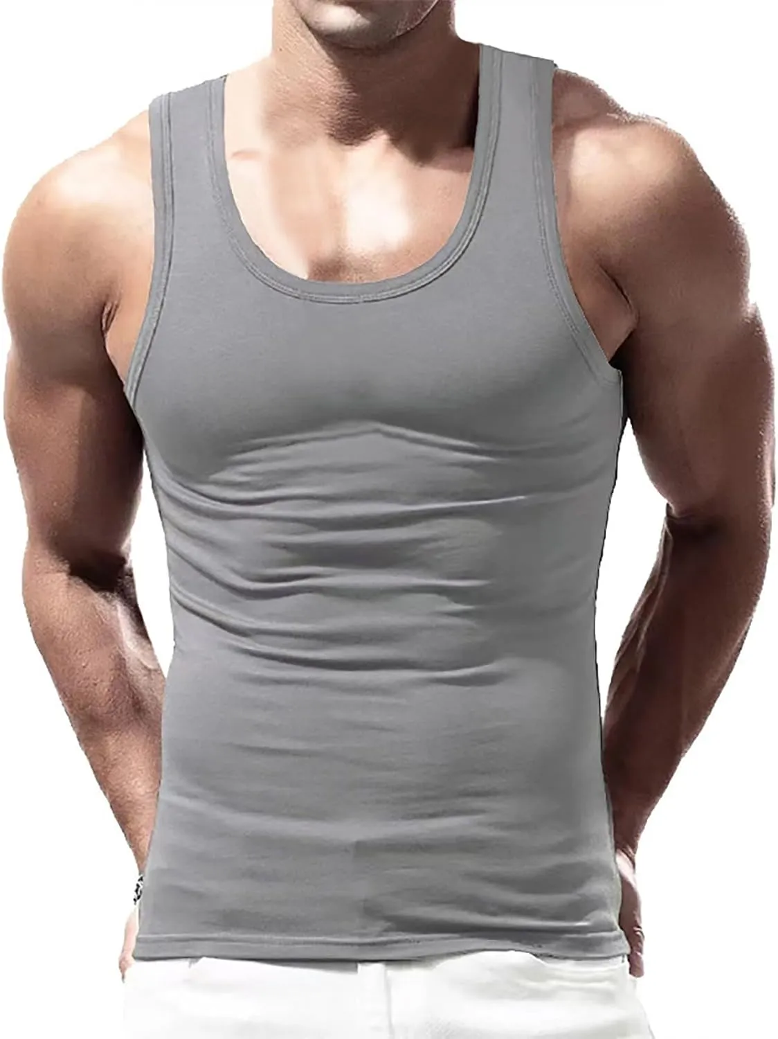 Wife Beater Mens 6 Pack Tank Top Compression Sauna Slimming Summer Black White Ribbed Stringe Knocker Undershirts