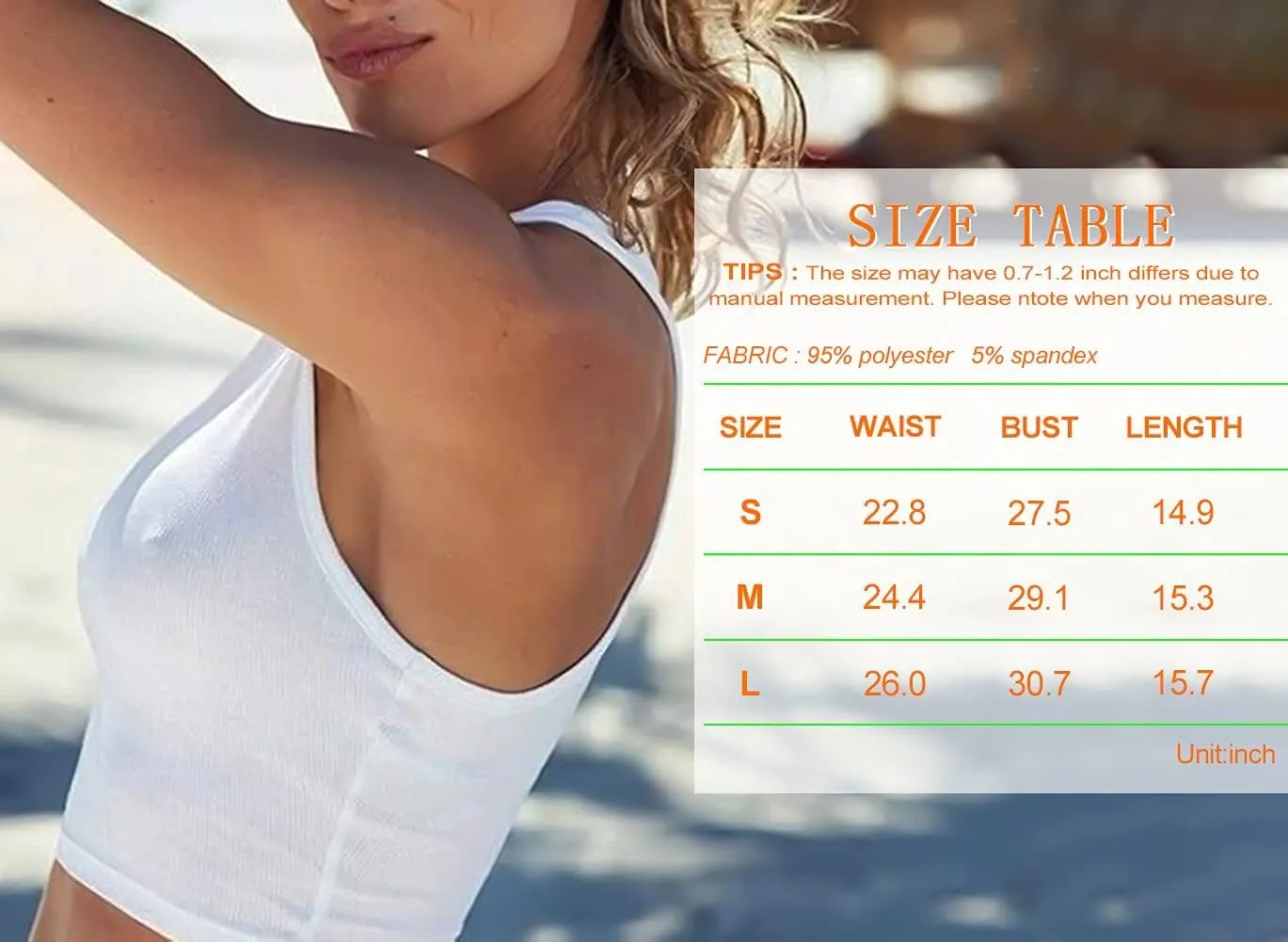 Workout Crop Tank Tops for Women, White Basic Cutoff Top for Girls